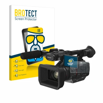 Parte frontale di una confezione del prodotto con il logo del marchio BROTECT. Accanto è raffigurato il dispositivo Panasonic 