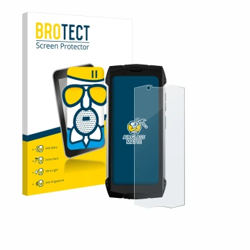 Parte frontale di una confezione del prodotto con il logo del marchio BROTECT. Accanto è raffigurato il dispositivo Doogee S M