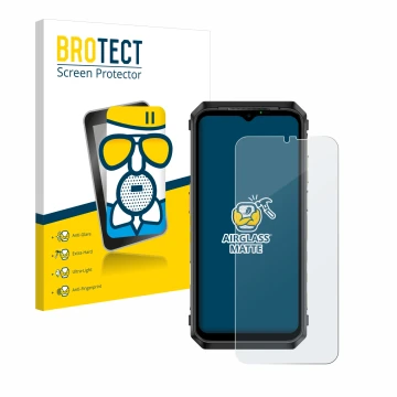 Parte frontale di una confezione del prodotto con il logo del marchio BROTECT. Accanto è raffigurato il dispositivo Ulefone Po