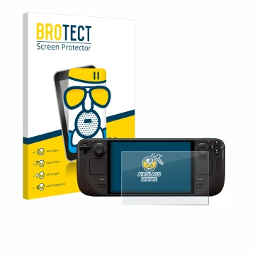 Parte frontale di una confezione del prodotto con il logo del marchio BROTECT. Accanto è raffigurato il dispositivo Valve Stea