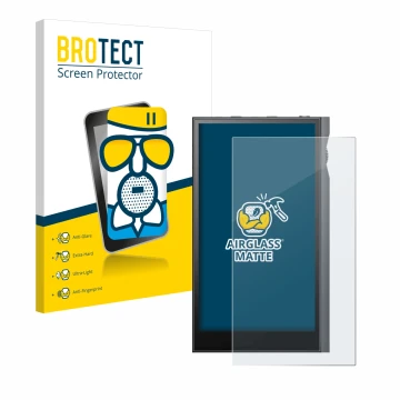 Parte frontale di una confezione del prodotto con il logo del marchio BROTECT. Accanto è raffigurato il dispositivo Astell&Ker