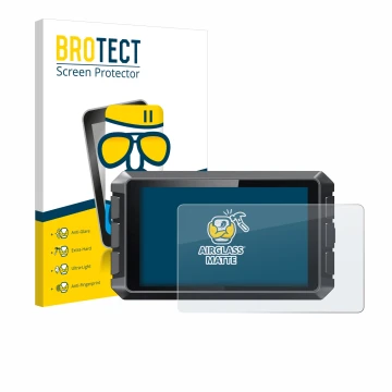 Parte frontale di una confezione del prodotto con il logo del marchio BROTECT. Accanto è raffigurato il dispositivo Creality S