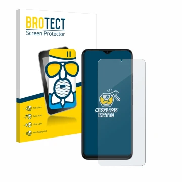 Parte frontale di una confezione del prodotto con il logo del marchio BROTECT. Accanto è raffigurato il dispositivo Tecno Spar