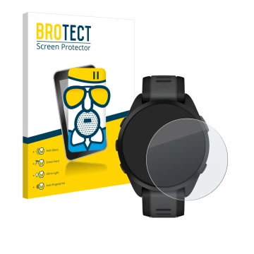 Parte frontale di una confezione del prodotto con il logo del marchio BROTECT. Accanto è raffigurato il dispositivo Garmin For