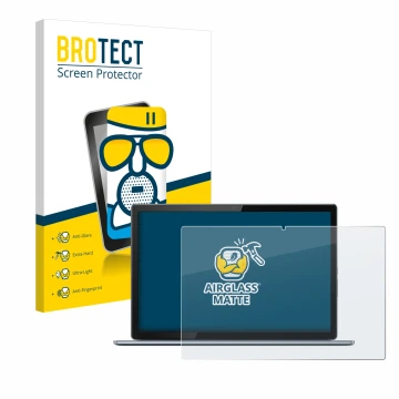 Parte frontale di una confezione del prodotto con il logo del marchio BROTECT. Accanto è raffigurato il dispositivo Lenovo Ide