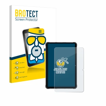 Parte frontale di una confezione del prodotto con il logo del marchio BROTECT. Accanto è raffigurato il dispositivo Hotwav R7 