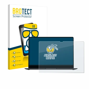 Parte frontale di una confezione del prodotto con il logo del marchio BROTECT. Accanto è raffigurato il dispositivo Samsung Ga