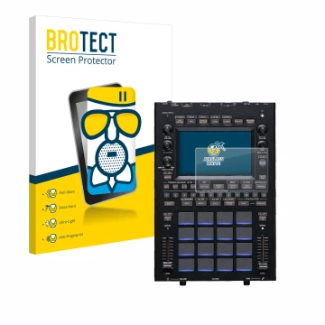 Parte frontale di una confezione del prodotto con il logo del marchio BROTECT. Accanto è raffigurato il dispositivo KORG KAOSS