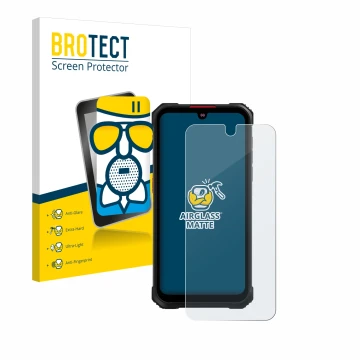 Parte frontale di una confezione del prodotto con il logo del marchio BROTECT. Accanto è raffigurato il dispositivo Hotwav Cyb