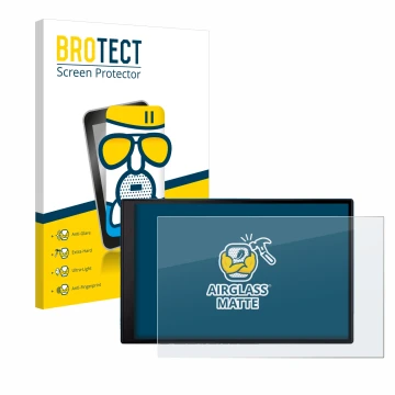 Parte frontale di una confezione del prodotto con il logo del marchio BROTECT. Accanto è raffigurato il dispositivo Garmin Dri