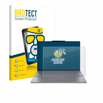 Parte frontale di una confezione del prodotto con il logo del marchio BROTECT. Accanto è raffigurato il dispositivo Lenovo Thi