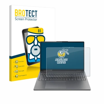 Parte frontale di una confezione del prodotto con il logo del marchio BROTECT. Accanto è raffigurato il dispositivo Lenovo Yog