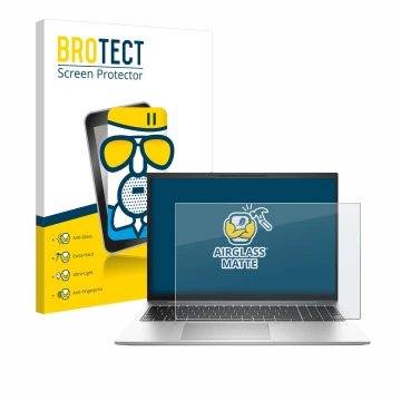 Parte frontale di una confezione del prodotto con il logo del marchio BROTECT. Accanto è raffigurato il dispositivo HP EliteBo