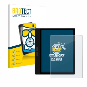 Parte frontale di una confezione del prodotto con il logo del marchio BROTECT. Accanto è raffigurato il dispositivo Bigme B751