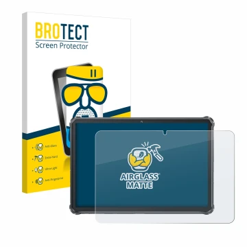 Parte frontale di una confezione del prodotto con il logo del marchio BROTECT. Accanto è raffigurato il dispositivo Oukitel RT