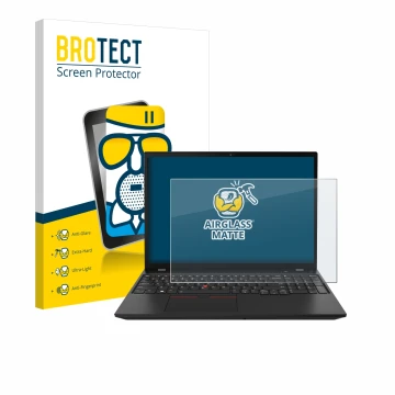 Parte frontale di una confezione del prodotto con il logo del marchio BROTECT. Accanto è raffigurato il dispositivo Lenovo Thi