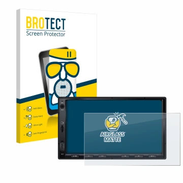 Parte frontale di una confezione del prodotto con il logo del marchio BROTECT. Accanto è raffigurato il dispositivo Atoto F7 W