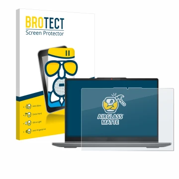 Parte frontale di una confezione del prodotto con il logo del marchio BROTECT. Accanto è raffigurato il dispositivo Lenovo Ide