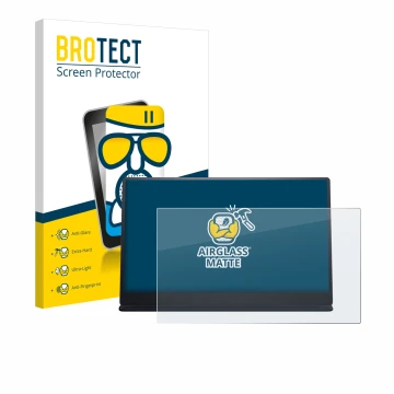 Parte frontale di una confezione del prodotto con il logo del marchio BROTECT. Accanto è raffigurato il dispositivo Dell P1424