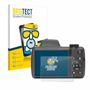 Parte frontale di una confezione del prodotto con il logo del marchio BROTECT. Accanto è raffigurato il dispositivo Kodak Pixp