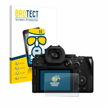 Parte frontale di una confezione del prodotto con il logo del marchio BROTECT. Accanto è raffigurato il dispositivo Panasonic 