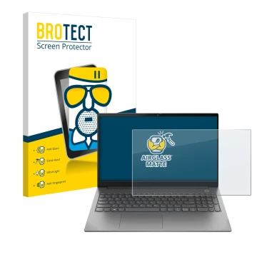 Parte frontale di una confezione del prodotto con il logo del marchio BROTECT. Accanto è raffigurato il dispositivo Lenovo Thi