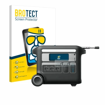 Parte frontale di una confezione del prodotto con il logo del marchio BROTECT. Accanto è raffigurato il dispositivo Anker SOLI