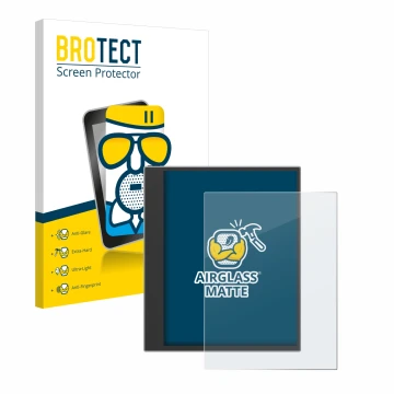 Parte frontale di una confezione del prodotto con il logo del marchio BROTECT. Accanto è raffigurato il dispositivo PocketBook