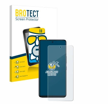 Parte frontale di una confezione del prodotto con il logo del marchio BROTECT. Accanto è raffigurato il dispositivo Infinix GT
