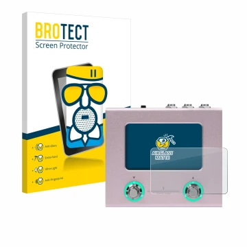 Parte frontale di una confezione del prodotto con il logo del marchio BROTECT. Accanto è raffigurato il dispositivo Hotone Amp