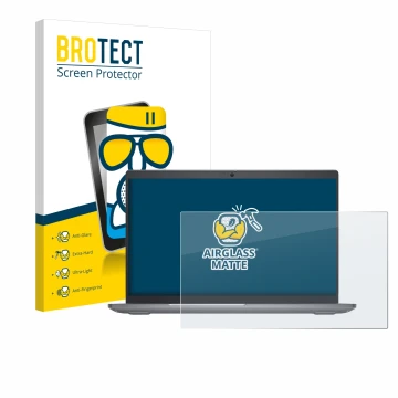 Parte frontale di una confezione del prodotto con il logo del marchio BROTECT. Accanto è raffigurato il dispositivo Dell Latit