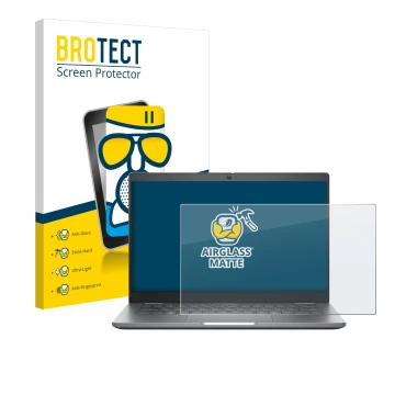 Parte frontale di una confezione del prodotto con il logo del marchio BROTECT. Accanto è raffigurato il dispositivo Dell Latit