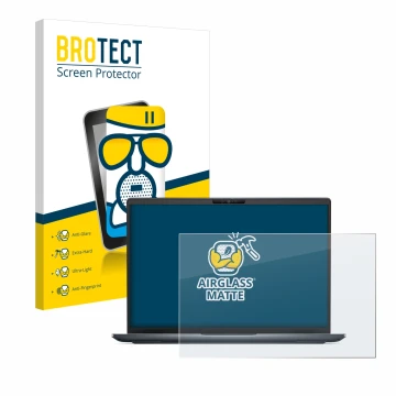 Parte frontale di una confezione del prodotto con il logo del marchio BROTECT. Accanto è raffigurato il dispositivo Dell Latit