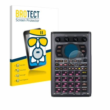 Parte frontale di una confezione del prodotto con il logo del marchio BROTECT. Accanto è raffigurato il dispositivo Roland SP-