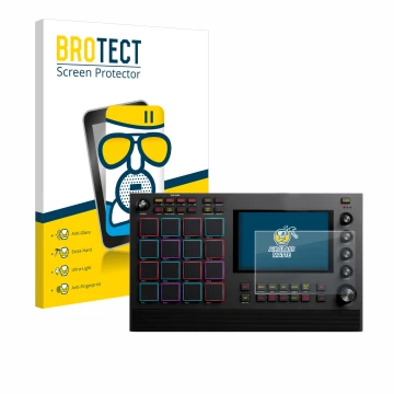 Parte frontale di una confezione del prodotto con il logo del marchio BROTECT. Accanto è raffigurato il dispositivo Akai MPC L