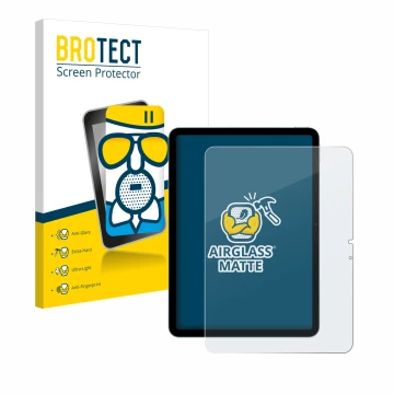 Parte frontale di una confezione del prodotto con il logo del marchio BROTECT. Accanto è raffigurato il dispositivo Apple iPad