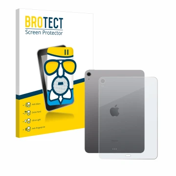Parte frontale di una confezione del prodotto con il logo del marchio BROTECT. Accanto è raffigurato il dispositivo Apple iPad