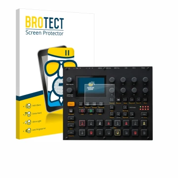Parte frontale di una confezione del prodotto con il logo del marchio BROTECT. Accanto è raffigurato il dispositivo Elektron D