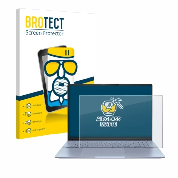 Parte frontale di una confezione del prodotto con il logo del marchio BROTECT. Accanto è raffigurato il dispositivo ASUS Vivob