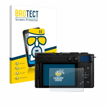 Parte frontale di una confezione del prodotto con il logo del marchio BROTECT. Accanto è raffigurato il dispositivo Panasonic 