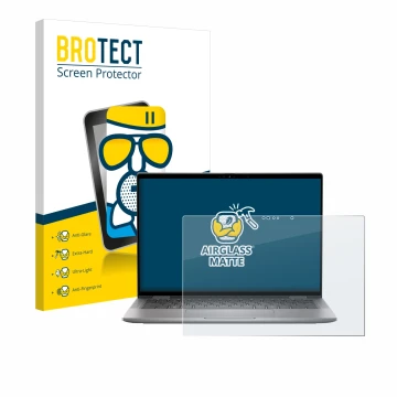 Parte frontale di una confezione del prodotto con il logo del marchio BROTECT. Accanto è raffigurato il dispositivo Dell Latit