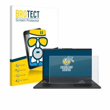 Parte frontale di una confezione del prodotto con il logo del marchio BROTECT. Accanto è raffigurato il dispositivo ASUS VivoB