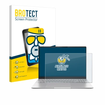 Parte frontale di una confezione del prodotto con il logo del marchio BROTECT. Accanto è raffigurato il dispositivo ASUS Vivob