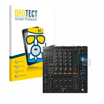 Parte frontale di una confezione del prodotto con il logo del marchio BROTECT. Accanto è raffigurato il dispositivo Pioneer DJ