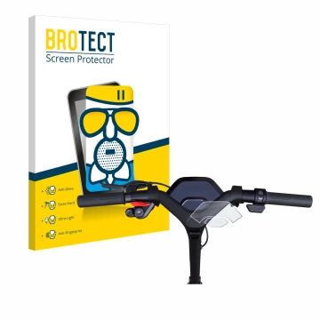 Parte frontale di una confezione del prodotto con il logo del marchio BROTECT. Accanto è raffigurato il dispositivo Segway Nin