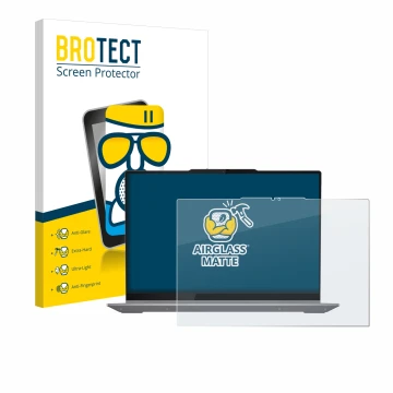 Parte frontale di una confezione del prodotto con il logo del marchio BROTECT. Accanto è raffigurato il dispositivo Lenovo Thi