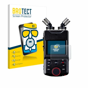Parte frontale di una confezione del prodotto con il logo del marchio BROTECT. Accanto è raffigurato il dispositivo Tascam Por