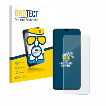 Parte frontale di una confezione del prodotto con il logo del marchio BROTECT. Accanto è raffigurato il dispositivo Honor X6b 