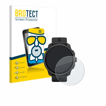 Parte frontale di una confezione del prodotto con il logo del marchio BROTECT. Accanto è raffigurato il dispositivo Suunto Rac