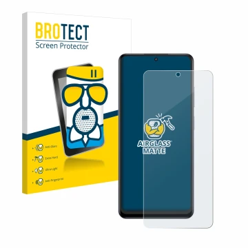 Parte frontale di una confezione del prodotto con il logo del marchio BROTECT. Accanto è raffigurato il dispositivo realme 12 